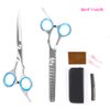 Professional Hair Cutting Scissors Thinning Teeth Shears with Carbon Comb Set Stainless Steel 6.5 inch Razor Edge Haircut Shears Kit for Home, Salon, Barber