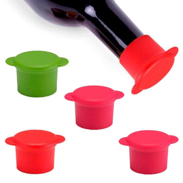 Silicone Wine Stoppers - Wine Gifts - Bottle Covers - Reusable Beverage Corks - Keep Wine Fresh for Days with Air-Tight Seal - Set of 5