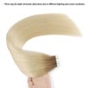 AmazingBeauty 20 Pieces Remy Human Hair Invisible Rooted Tape in Hair Extensions - Platinum Blonde with Chestnut Brown Base R6-60, 20 Inch