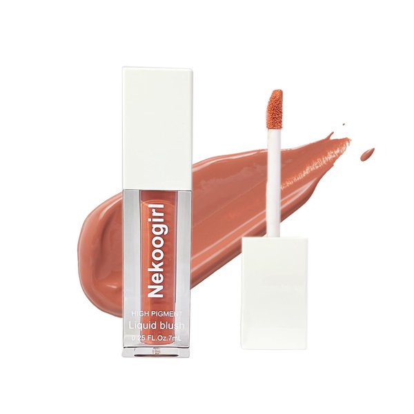 Nekoogirl Liquid Blush, Blush for Cheeks, Matte Natural Cream Blush, Lightweight, long-lasting, highly pigmented formula blushes. (#04, 7ML)
