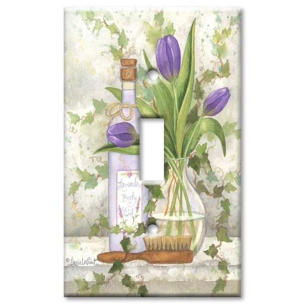 Art Plates - Single Gang Toggle Decorative Metal Wall Plate - Lavender - (Made in USA)