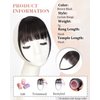 Rosooi Curtain Bangs Human Hair Clip in Bangs for Women Black Brown Color Fake Air Bangs for Daily Wear Hair Clip Bangs