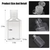 Vinsencoo 50 Pcs 1oz/30ml Mini Plastic Empty Bottles with Flip Cap Portable Travel Size Reusable for Hand Sanitizer Shampoo and Conditioner Baby Shower Weeding Party Favors, clear