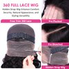 YMY Hidden Strap 360 Glueless Wigs Human Hair Pre Plucked Pre Cut Water Wave 180 Density HD Full Lace Front Wigs Human Hair With Drawstring 24 Inch Natural Hairline Frontal Wig For Women