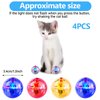 Frienda 4 Pieces Ghost Hunting Cat Ball Motion Light Up Cat Balls LED Motion Activated Cat Ball Motion Light Up Cat Dog Interactive Toys Pet Glowing Mini Running Exercise Ball Toys (Transparent)