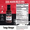 Heath Riles BBQ Tangy Vinegar Barbecue Sauce, Champion Pitmaster Recipe, Bottle 16 oz.
