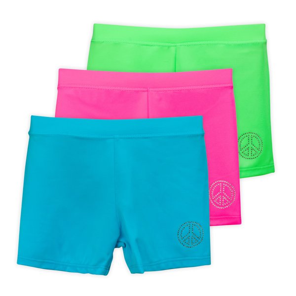 Lucky & Me Girls Dance Shorts for Gymnastics & Dancewear, Ella 3 Pack, Spring Bouquet Size 4-5 Years
