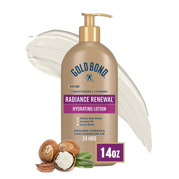 Gold Bond Radiance Renewal Hydrating Lotion, 14 oz., for Visibly Dry, Flaky & Ashy Skin