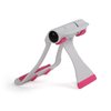 M&T Displays Foldable Universal Phone Stand for 7.44-9.5 Inch Compatible with Mobile Devices Ipad E-Reader Drawing Pad White-Pink Plastic Adjustable Portable Support