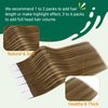 Easyouth Tape in Extensions Real Human Hair Balayage Tape in Hair Extensions Dark Brown Fading to Strawberry Blonde Remy Tape on Human Hair Extensions Seamless 18Inch 40g 20pcs
