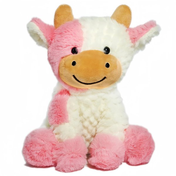 FAYUAKU 9" Cow Stuffed Animals Plush Cow Doll Kids Boys Girls Animal (9" Pink Cow)