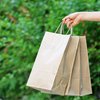 EcoQuality - 10x5x13 inches - 100pcs - Medium Brown Kraft Paper Bags with Handles, Shopping, Gift Bags, Party, Merchandise, Lunch Bags, Grocery Bags