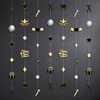 KatchOn, Happy New Year Garland - Pack of 9, Happy New Year Hanging Decorations | Black Gold Party Decorations, New Years Decorations 2025 | Happy New Year Backdrop, New Years Eve Party Supplies