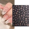 Flower Nail Art Stickers, Cherry Blossoms Nail Decals 3D Self-Adhesive Rose Gold White Sliver Gold Cherry Blossom Spring Nail Design Manicure Tips Nail Decoration for Women Girls Kids(4Sheets)