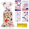 Bnsikun 80Pcs Independence Day Cellophane Bags Patriotic Goodie Bags 4th of July Treat Bags Plastic Candy Bags for Independence Day Sports Event Party Supplies
