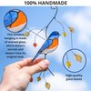 Gift Birds Handmade Stained Glass Suncatcher Genuine Stained Glass Window Hangings Unique Indoor Ornament & Outdoor Decor (BLUEBIRD)