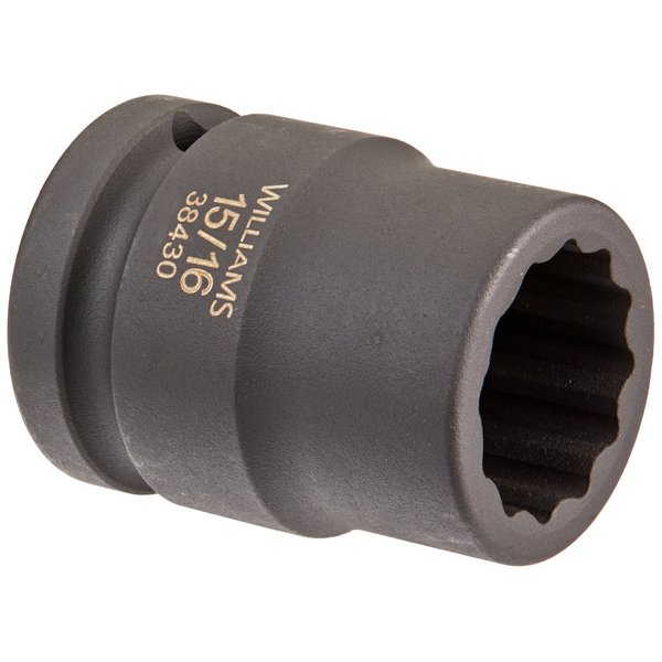 Williams 38430 3/4-Inch Drive 15/16-Inch Standard Impact Socket, 12-Point
