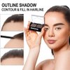 Brow Powder Kit,Long-Lasting Waterproof Two Colors Brow Filler Get Full Defined Natural Brows,Eye Brow Contour Palette with Double-ended Eyebrow Brush,sombra para cejas - Dark Brown+Light Brown