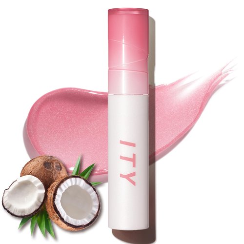 ITY Lip Gloss, Lip Plumper with Hyaluronic Acid, Lip Stain Moisturizing, Coconut Flavored Lipstick, Jelly Texture, 0.09 oz, 03 Pink Champagne