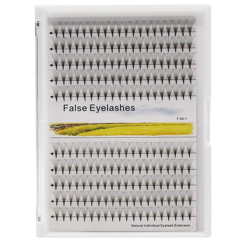 Dedila 10Rows -200Pcs Thickness 0.07mm D Curl 10D Natural Long Individual False Eyelashes Long Stem Premade Fans Volume Eye Lashes Extensions Makeup Cluster Lashes 10-18mm to Choose (17mm)