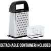 Gorilla Grip Professional 100% BPA Free 4-Sided Cheese Grater, Stainless Steel XL Box Graters with Ergonomic Handle, Parmesan Shredder, Ginger Carrot Slicer, Dishwasher Safe, Include Container, Black