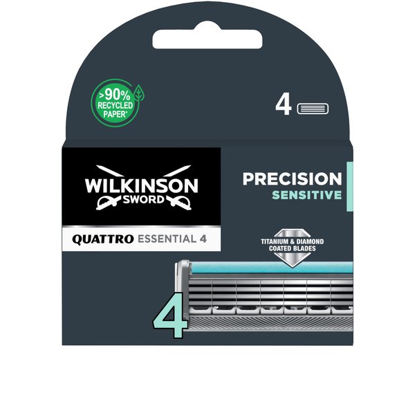 Wilkinson Sword Quattro Titanium Sensitive Razor Blade, 4 Count