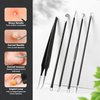 FVION Blackhead and Acne Extractor Kit, Professional Pimple Popper Tool Kit, Acne Tweezers and Blackhead Remover Tools for Face, 5 PCS Surgical Extractor Pimple Popping Tools