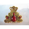 Generic small mini metal jeweled antique bronze hair claw clip Set F (Primary color: Pink), 1 Count (Pack of 1)