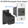 QIANRENON 4K HDMI Rectangular Panel Adapter HDMI 2.0 Female to Female Panel Mount Connector HDMI Mounting HD Display Docket, Mounting on Device Panel, Desktop, Wall, for HDTV PC Monitor Projector