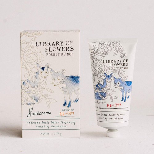 Library of Flowers Forget Me Not Handcreme, 2.65 oz. – Osmanthus, Rice Powder & White Orchid – Scented Hand Cream for Women, Moisturizing Hand Lotion for Dry Hands, Shea Butter & Cocoa Butter