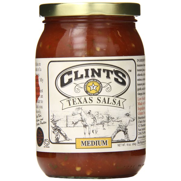 Clint's, Texas Salsa, Medium, 16 oz