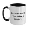 Coffee Gives Me My Mechanic Power. Two Tone 11oz Mug, Mechanic Cup, Reusable Gifts For Mechanic, Mechanic gift ideas for men, Mechanic gift ideas for dad, Mechanic gift ideas for boyfriend, Unique