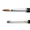 NMKL Oval Kolinsky Sable Hair Acrylic Nail Brush Clear Rhinestones Handle Nail Art Tool (Size 10)