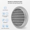calimaero WSGG 5" Inch Gray Round Metal Air Vent Grill Cover Flat Louver with Fly Screen Fits Only with Metal Ducts