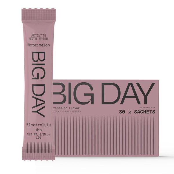 Big Day - Hydration Sachets | Sugar-Free Electrolytes Powder for Peak Performance | 30-pack of 10g sachets | Science-Backed Recovery Drink - Watermelon Flavor