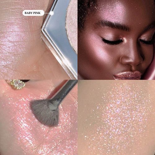 Purple Pink Shimmer Highlighter Highlight Makeup Contour Powder Palette， Face Illuminator Highlighter, Blush and Makeup Highlighter Bronzer Palette Highlighter+Makeup iluminadores Illuminator Make Up (Pink)