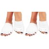Bcurb Toe Gel-Lined Compression Socks (2 Pair) Toes Separating Therapeutic Moisturizes Dry Feet Hard Cracked Skin. (White, Medium)