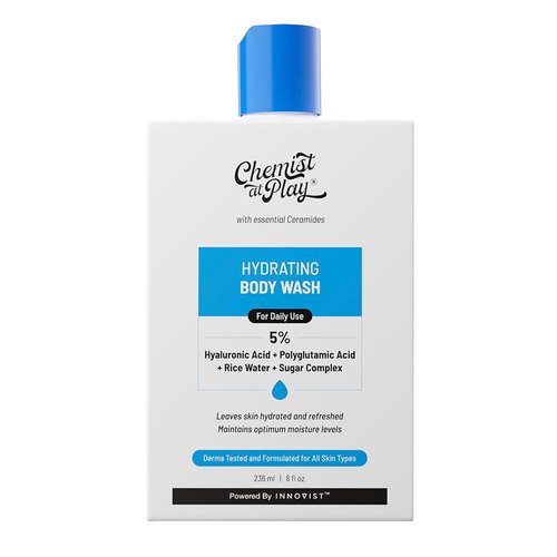 Chemist at Play Hydrating Body Wash | With 5% Hyaluronic Acid Bodywash for Intense Hydration | Reduces Flakes & Itchiness | For Dry Skin | Polyglutamic Acid & Hyaluronic Acid | For Women & Men | 236ml