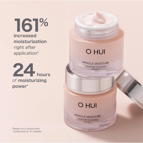 O HUI Miracle Moisture Ceramide Boosting Cream | 24hrs Moisturizing Power | Korean Skin Care | Moisturizer Face Cream | Daily Cream | Ceramides, Glycerin, Shea Butter | Glass Skin | All Skin Types