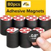Hyper-Sticky Magnets with Adhesive Backing - (0.8'' x 0.08'', 80 pcs) Strong Magnetic Dots for Whiteboard, Fridge, Crafts - Easy-to-Cut Stickers for Planning and Organization