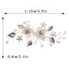 Foyte Crystal Bride Wedding Headpieces Flower Bridal Hair Vines Rhinestone Leaf Hair Pieces Pearl Hair Comb Bridesmaid Side Combs Hair Accessories for Women and Girls (leaf flower)