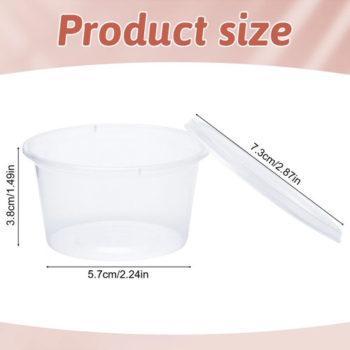 Augshy 25 Pack 4oz Plastic Containers, Clear Refillable Travel Storage Sealed Jars Wide Mouth Container Snack Bottles with Lids for Lip Scrub Body Butters Cream Slime Craft Storage