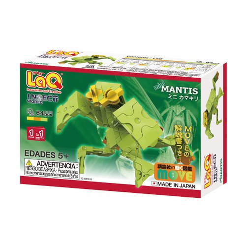 LaQ Insect World Mini Mantis | 64 Pieces | Age 5+ | Creative, Educational Construction Toy Block | Made in Japan