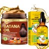 Batana Oil for Hair Growth,Organic Raw Batana Oil Hair Mask & Ginger Hair Growth Oil,Hair Oil Hair Treatment for Frizzy Damaged Hair,For Thicker-Strong Hair,Nourishes Scalp,Repair Dry Damaged Hair