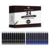Dryden Designs Fountain Pen - Medium Nib 0.5mm | Includes 24 Ink Cartridges - 12 Black 12 Blue and Ink Refill Converter | Calligraphy Pen, Smooth Look -Deep Blue.
