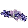 Missgrace Vintage Flower Blue Purple Design French Barrettes Hair Clasps Hair Accessories Bridal Wedding Prom Party Shiny Hair Comb for Women (Purple)