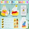 Wettarn Christmas Merry Mini Rubber Ducks with Scarf Hats Christmas Ducking Card Organza Bags Bulk Thank You Gift Set for Employee Teacher Students Team Coworkers Christmas Party Favors(24 Sets)