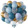 BBeipulas 83Pcs Dusty Blue Balloon Arch Kit 12in Dusty Blue Balloon and Metallic Gold Balloons Confetti Balloons for Baby Shower Decorations Boy Wedding Engagement Bachelor Birthday Decorations