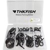 THKFISH Rod Repair Kit Rod Tip Repair Kit Ceramics Tips Stainless Steel Carbon Spinning Rod Guides Fishing Rod Repair Kit Black 35pcs