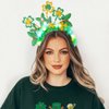 Fashey St Patricks Day Light Up Headband Glitter Green Shamrock Hair Band Irish Day Headbands Butterfly Headpiece Festival Rave Hair Accessories for Women and Girls